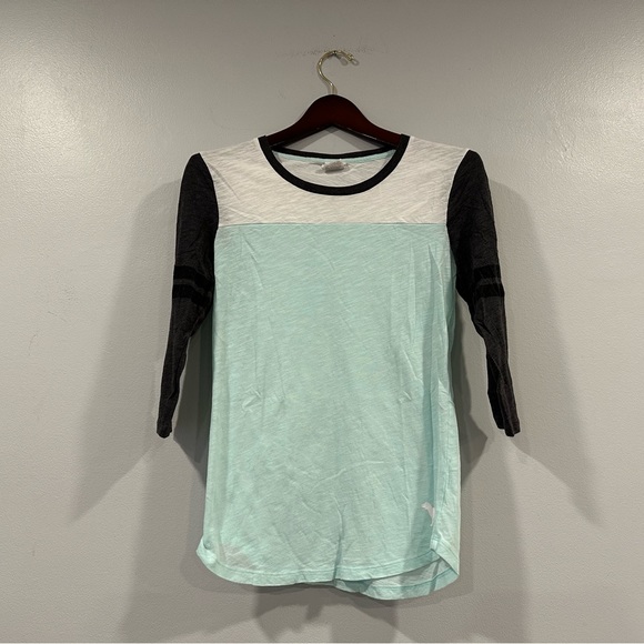 Victoria’s Secret PINK 3/4 Sleeve Colorblock Tee XS - Picture 1 of 6